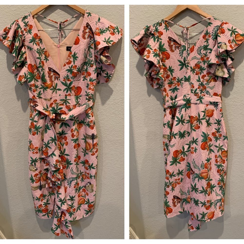 PatBO Ruffle Belted Cocktail Dress (US/6) - Picture 3 of 5